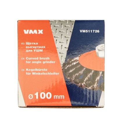Щетка для УШМ М14/100 мм выгнутая сталь витая VMX 511726 купить в Ноябрьске