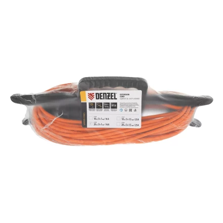 Удлинитель-шнур силовой Denzel 37406 Garden Series, ПВС, 20м, 1 розетка 3 x 1 мм, 3 м купить в Ноябрьске