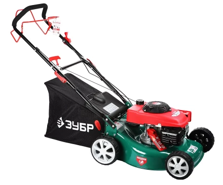 Газонокосилка ЗУБР бензиновая, самоход, 10 ступ. (25-75мм), 60л травосборник, 135см3, 460мм, 3.3кВт ЗГКБ-460СТ купить в Ноябрьске