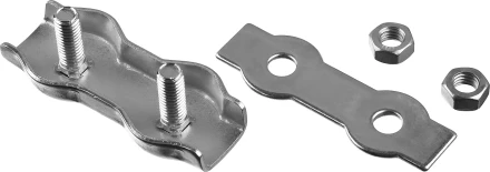 Зажим троса ЗУБР &quot;МАСТЕР&quot; двойной, оцинкованный, 3мм, 2 шт 304446-03 купить в Ноябрьске