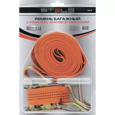Ремень багажный с крюками 0.038x10 м храповый механизм STELS 54378 купить в Ноябрьске