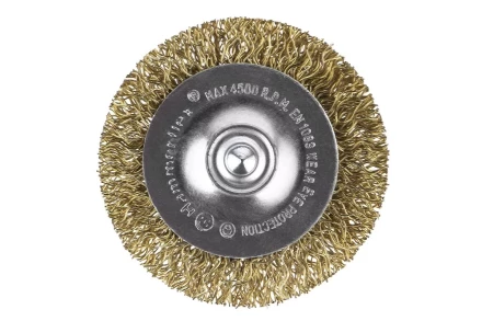 Кордщетка HAMMER плоская 50мм для дрели гофрированная латунированная сталь (207-205) купить в Ноябрьске