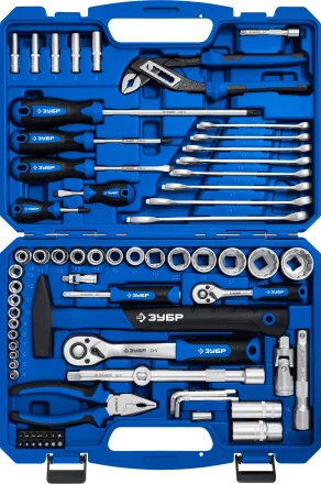 ЗУБР Универсал-76, 76 предм., (1/2+ 1/4), универсальный набор инструмента, Профессионал (27670-H76) купить в Ноябрьске