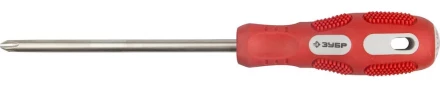 Отвертка ЗУБР &quot;ПРОФИ&quot; хромованадиевая сталь, двухкомпонентная рукоятка, магнит наконечник, PH3x150мм 25232-3-150_z01 купить в Ноябрьске