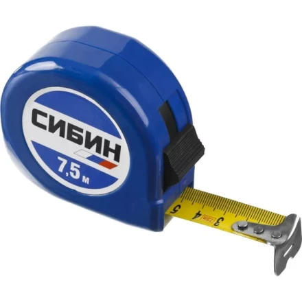 Рулетка СИБИН, пластиковый корпус, 7,5м/25мм 34020-08-25 купить в Ноябрьске