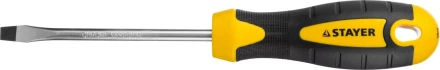Отвертка STAYER &quot;MASTER&quot; &quot;ТECHNO&quot;, двухкомпонентная рукоятка, магнитный наконечник, Cr-V, SL6,0x100мм 2507-06-10_z02 купить в Ноябрьске