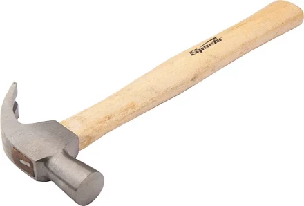 Молоток-гвоздодер 450 г боек 27 мм деревянная рукоятка SPARTA 104205 купить в Ноябрьске