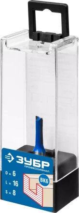 ЗУБР 6 x 16 мм, хвостовик 8 мм, фреза пазовая прямая, Профессионал (28753-6-16) купить в Ноябрьске