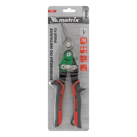 Ножницы по металлу Matrix, 250 мм, правый рез, сталь CRMO, двухкомпонентные рукоятки, PRO 78324 купить в Ноябрьске