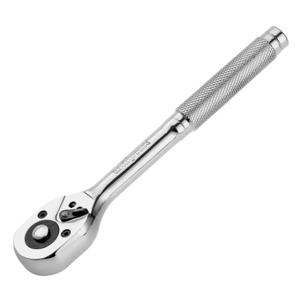 Ключ-трещотка 3/8&quot;, 45 зубьев, цельнометаллический, с быстрым сбросом, CrV, хром// Сибртех 14018 купить в Ноябрьске