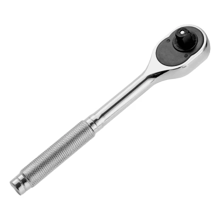 Ключ-трещотка 3/8&quot;, 45 зубьев, цельнометаллический, с быстрым сбросом, CrV, хром// Сибртех 14018 купить в Ноябрьске