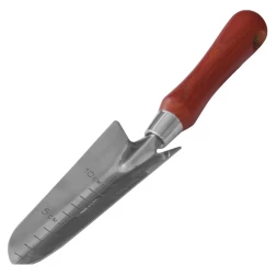 Совок посадочный из нержавеющей стали с деревянной рукояткой 320мм Кратон 5 10 05 002