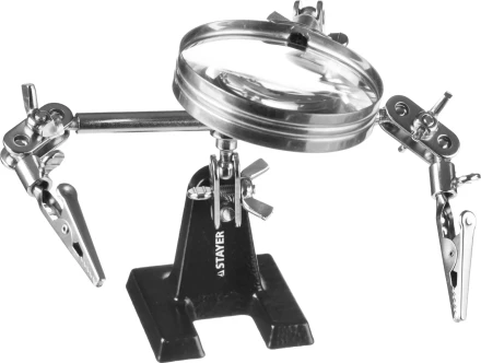 Штатив STAYER &quot;MASTER&quot; для фиксации электронной платы, c увеличительной линзой 55339 купить в Ноябрьске