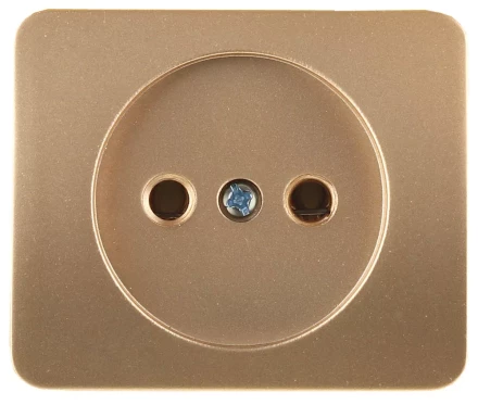 Розетка СВЕТОЗАР &quot;ГАММА&quot; без заземления, одинарная, без вставки и рамки, цвет золотой металлик, 16А/~250В SV-54100-GM купить в Ноябрьске