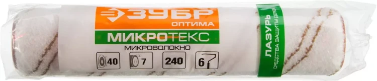 Малярный ролик ЗУБР ОПТИМА-МИКРОТЕКС 40 х 180 мм бюгель 6 мм ворс 7 мм 02545-18 купить в Ноябрьске