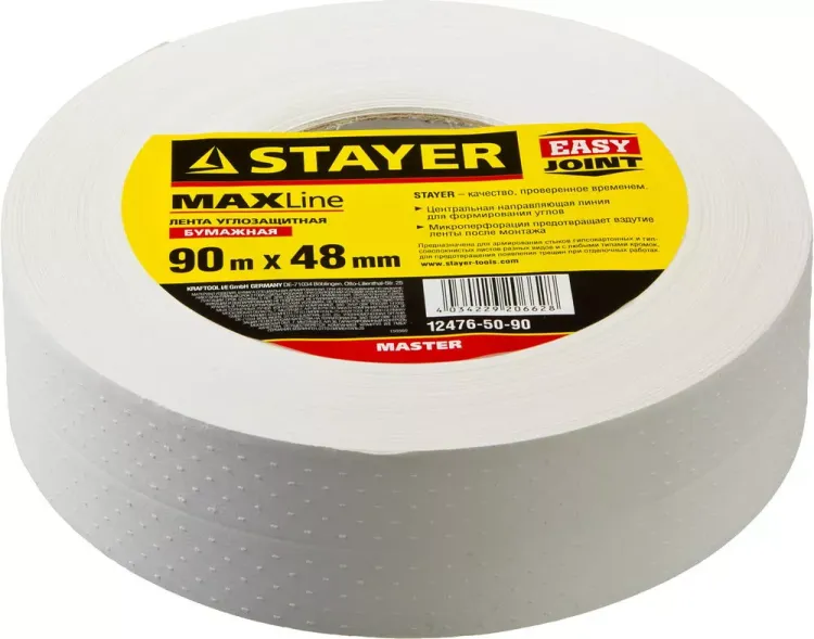 Лента STAYER "MASTER" углозащитная бумажная, 48ммх90м 12476-50-90 купить в Ноябрьске