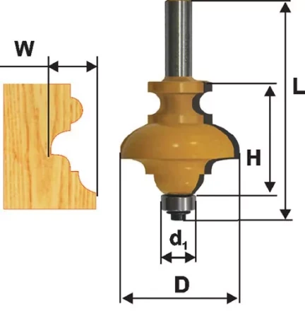 Фреза кромочная фигурная мультипрофиль хв.12мм 46406 купить в Ноябрьске