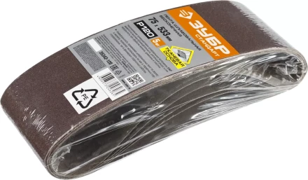 Лента шлифовальная бесконечная ЗУБР &quot;СТАНДАРТ&quot; на тканевой основе, для ЛШМ, P120, 75х533мм, 5 шт 35342-120 купить в Ноябрьске