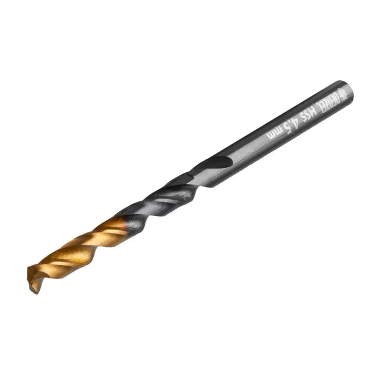 Сверло по металлу, 4,5 мм, HSS-Tin, Golden Tip, 10 шт. Denzel 717211 купить в Ноябрьске