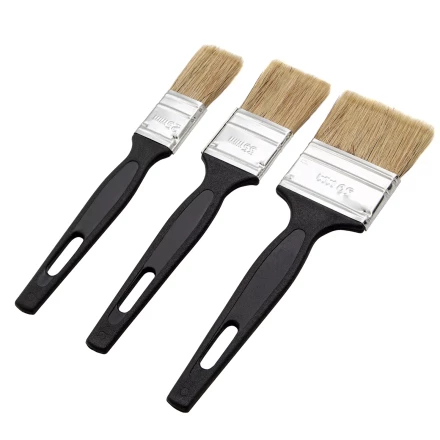 Набор кистей флейцевых 3 шт. (25 мм, 35 мм, 50 мм), натуральная щетина, пластиковая ручка Сибртех 82507 купить в Ноябрьске