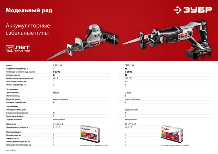 Пила сабельная аккумуляторная СПЛ-121 серия СТАНДАРТ купить в Ноябрьске