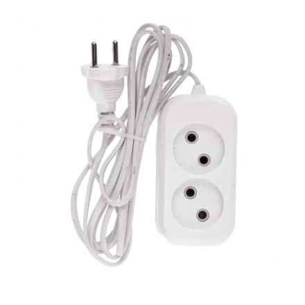 Удлинитель бытовой без заземления 3 м 2 розетки 6 A серия УХ6 Denzel 95921 купить в Ноябрьске