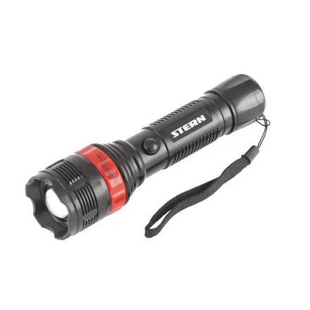 Фонарь бытовой пластик 3W LED ремешок зум 3 режима 100% - 50% - стробоскоп 3хААА Stern 90572 купить в Ноябрьске