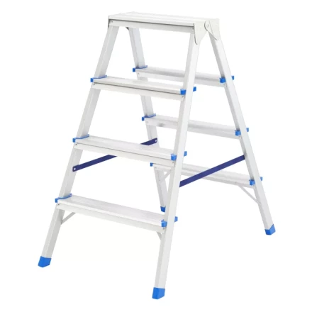 Стремянка двусторонняя 4 ступени алюминиевая Сибртех 97924 купить в Ноябрьске
