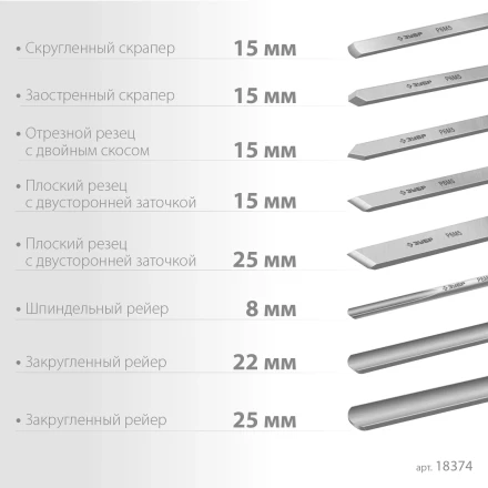 ЗУБР УМЕЛЕЦ-8, 8 шт, Р6М5, набор ручных резцов по дереву, Профессионал (18374) купить в Ноябрьске