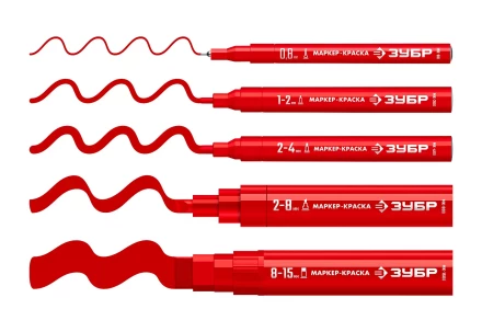 ЗУБР МК-1500 красный, 8-15 мм маркер-краска (06329-3) купить в Ноябрьске