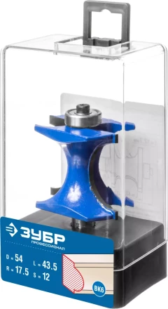 ЗУБР 54 x 51 мм, радиус 12.7 мм, фреза полустержневая с подшипником, Профессионал (28722-54) купить в Ноябрьске