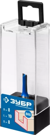 ЗУБР 8 x 19 мм, хвостовик 8 мм, фреза пазовая прямая, Профессионал (28753-8-19) купить в Ноябрьске