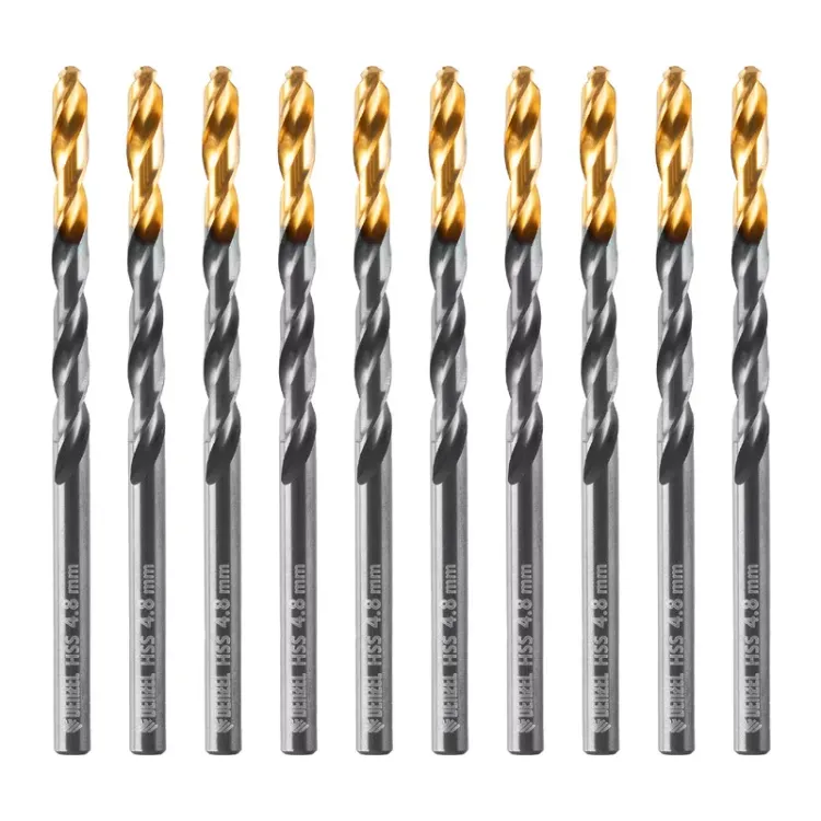 Сверло по металлу, 4,8 мм, HSS-Tin, Golden Tip, 10 шт. Denzel 717212 купить в Ноябрьске