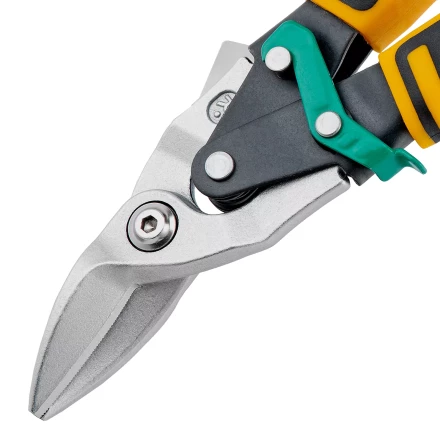 Ножницы по металлу Denzel 78371, 270 мм, прямой и правый рез, сталь-СrMo, трехкомпонентные рукоятки купить в Ноябрьске