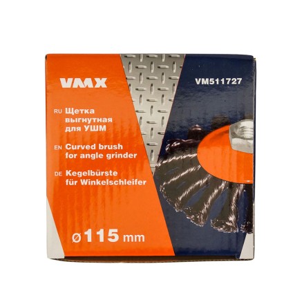 Щетка для УШМ М14/115 мм выгнутая сталь витая VMX 511727 купить в Ноябрьске