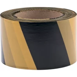 Лента сигнальная 75 мм х 200 м черно-желтая СИБРТЕХ/Россия 89034