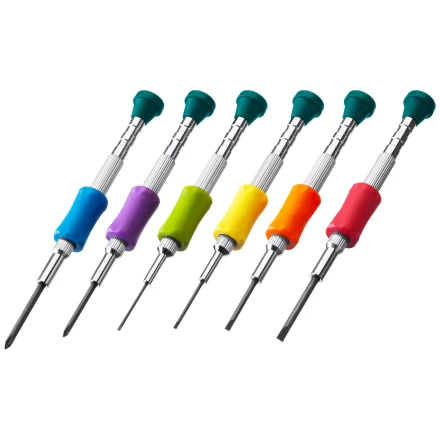 Набор Precision-6: часовые отвертки для особо точных работ, металлическая рукоятка с противоскользящей накладкой, жало из специальной стали SNCM8660. 25679 купить в Ноябрьске