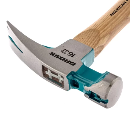 Молоток-гвоздодер с магнитом GROSS AMERICAN HICKORY 450 г угол 45 обрезиненная рукоятка 10415 купить в Ноябрьске