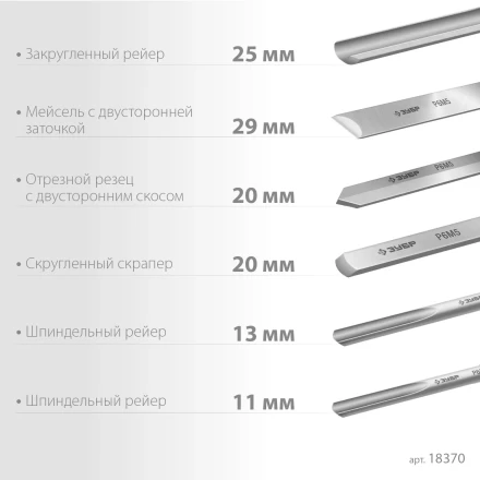 ЗУБР Эксперт-6, 6 предм., набор ручных резцов по дереву, Профессионал (18370) купить в Ноябрьске