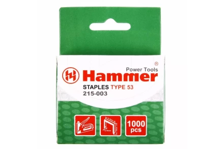 Скобы для степлера HAMMER 215-003 14мм, тип 53, 1000 шт. купить в Ноябрьске