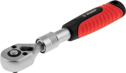 Трещотка для торцовых головок ЗУБР &quot;ЭКСПЕРТ&quot; (1/4&quot;), телескопическая, Cr-V, 72 зубца, хроматированное покрытие, быстрый сброс 27732-1/4 купить в Ноябрьске