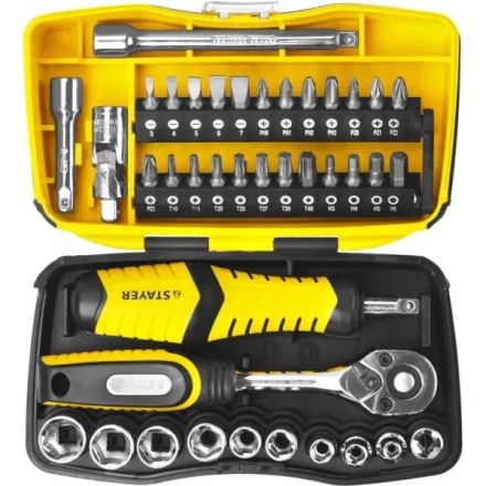 Набор STAYER &quot;PROFESSIONAL&quot;: Биты и торцовые головки с трещеткой и воротком, 39 предметов 25135-H39 купить в Ноябрьске