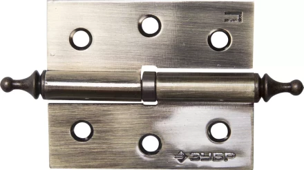 Петля дверная разъемная ЗУБР &quot;ЭКСПЕРТ&quot;, 1 подшипник, цвет ст. латунь (AB), правая, с крепежом, 75х63х2,5мм,2шт 37605-075-5R купить в Ноябрьске