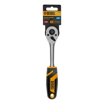 Ключ-трещотка 3/8&quot; Denzel 14032, 90 зубьев, с быстрым сбросом, CrV купить в Ноябрьске