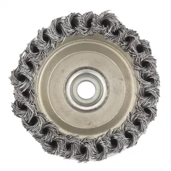 Щетка для УШМ Heavy Duty, 100 мм, М14, &quot;чашка&quot;, крученая металлическая проволока  MATRIX 74672 купить в Ноябрьске