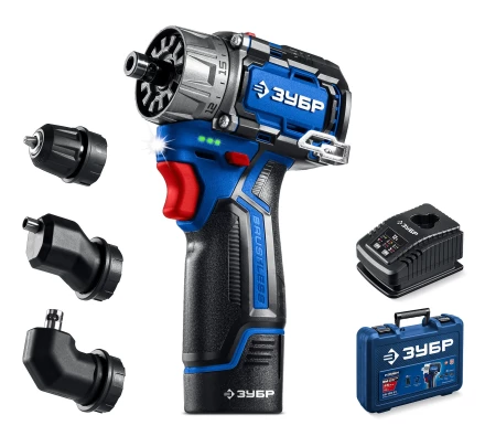 ЗУБР КОМБИ #2, 12 В, 45 Н·м, 1 АКБ тип Т7 (2 А·ч), модульная дрель-шуруповерт, BRUSHLESS, кейс, Профессионал (DB-125-21) купить в Ноябрьске