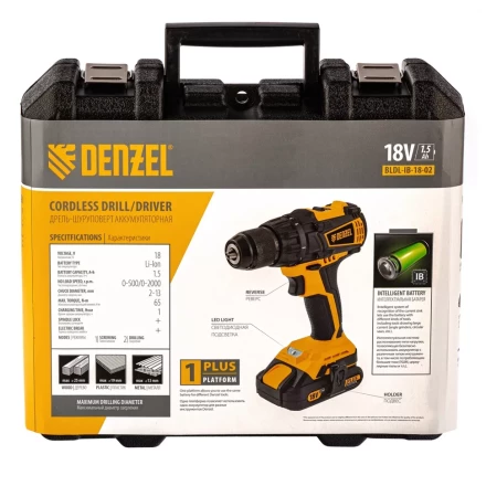 Дрель-шуруповерт аккумуляторная BLDL-IB-18-02 Denzel 26121 купить в Ноябрьске