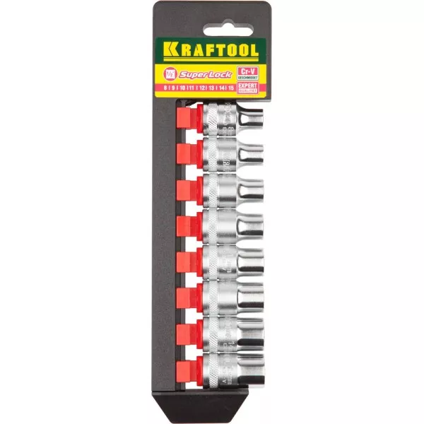 Набор KRAFTOOL "EXPERT QUALITAT" Торцовые головки "SUPER LOCK", 1/2", 8-15мм, 8 предметов 27863-H8_z01 купить в Ноябрьске
