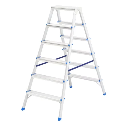 Стремянка двусторонняя 6 ступеней алюминиевая Сибртех 97926 купить в Ноябрьске