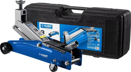 Домкрат гидравлический подкатной T77, 3т, 192-533мм, в кейсе, ЗУБР Профессионал 43055-3-K 43055-3-K купить в Ноябрьске
